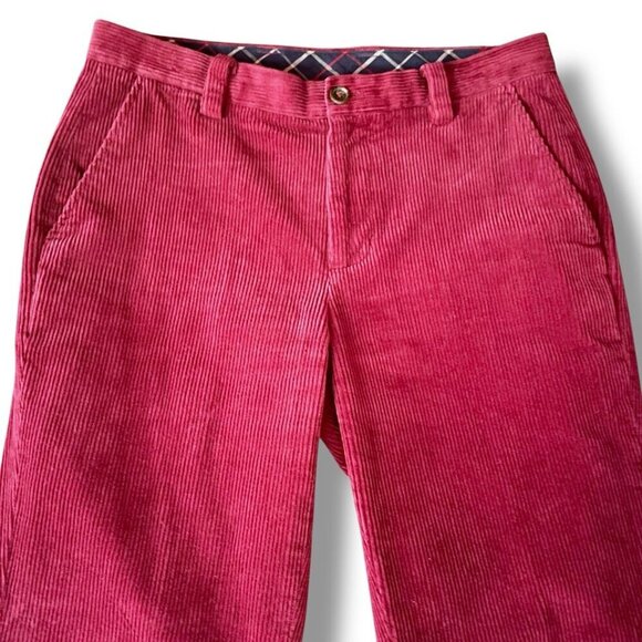 Brooks Brothers Mens Clark Fit Pant Sz 32x30 Burgundy Red Wide Wale Corduroy - Picture 3 of 6